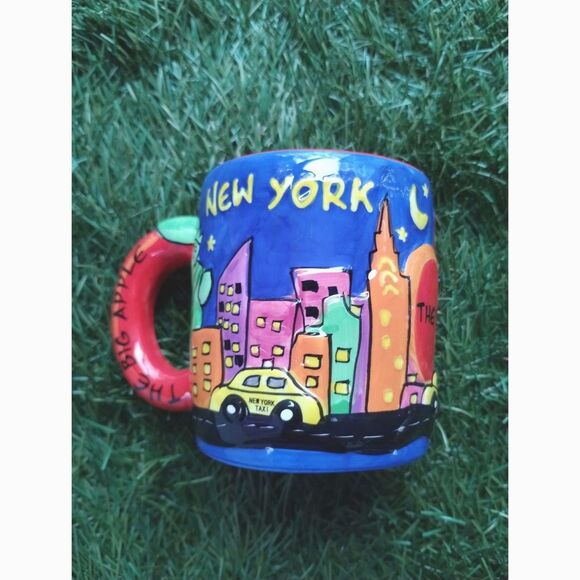 New York The Big Apple Statue of Liberty Taxi Ceramic Coffee Mug Collectible Cup - Picture 1 of 12
